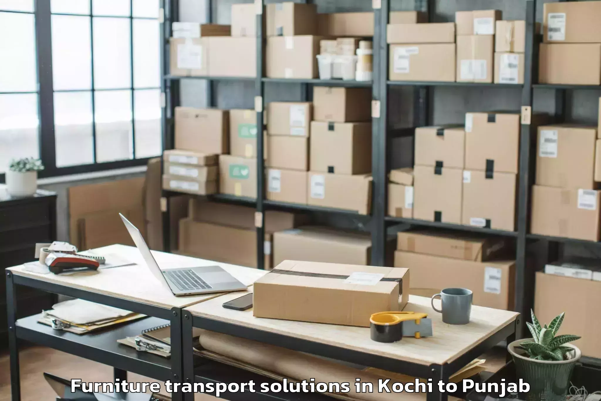 Trusted Kochi to Kapurthala Furniture Transport Solutions